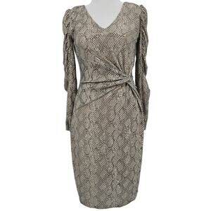 Anthropologie Skies Are Blue Womans size XS Animal Print Midi Dress Sequins NEW